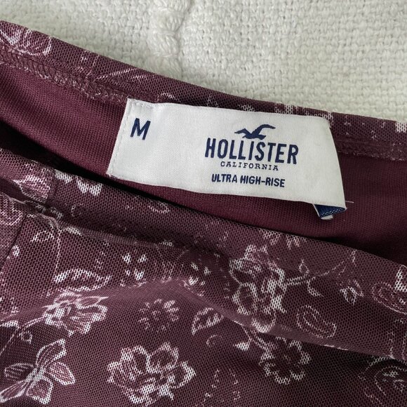 Hollister Mesh Burgundy Floral Skirt in Medium - Picture 3 of 4